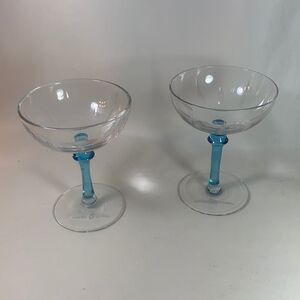 Set 2 Vintage Bombay Sapphire Gin Martini Glasses